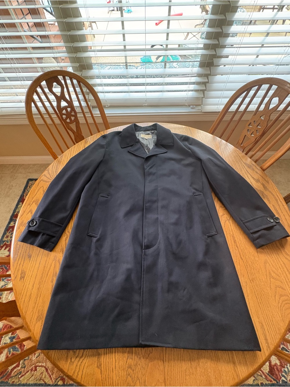 Michael Kors Navy Hip Length Trench Coat Men's XL Business